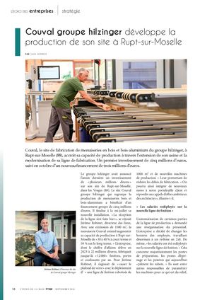 Strategie 160 Couval Groupe Hilzinger Developpe La Production