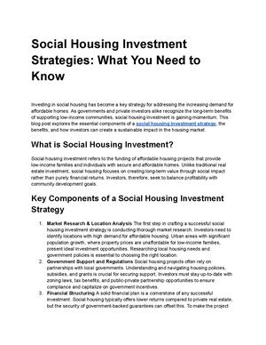Calaméo - Social Housing Investment Strategies What You Need To Know