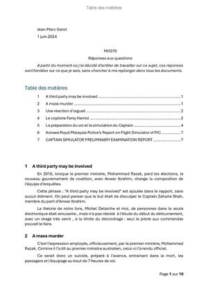 Questions réponses suite à la Présentation de Jean Marc Garot mars 2024 AIAE MH370 10 ans après
