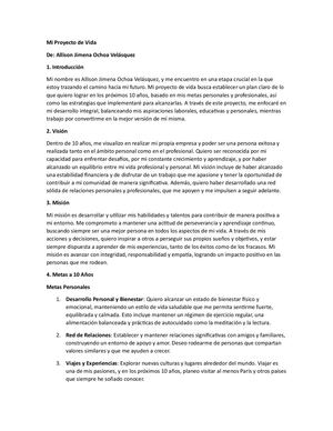 Mi Proyecto De Vida