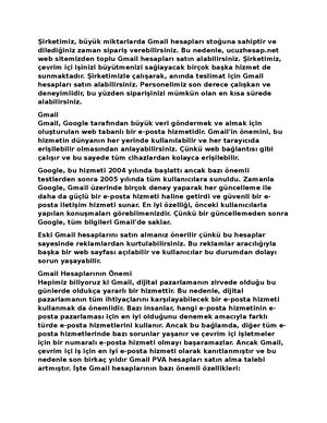 Toplu Gmail Hesapları Satın Alın!