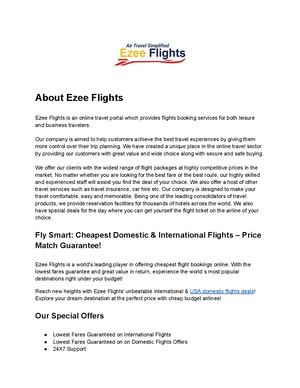 Ezee Flights Online Flights Ticket Booking Agency In Usa