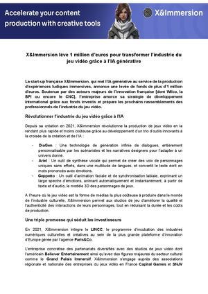 Cp Levée De Fonds X&immersion Juillet 2024