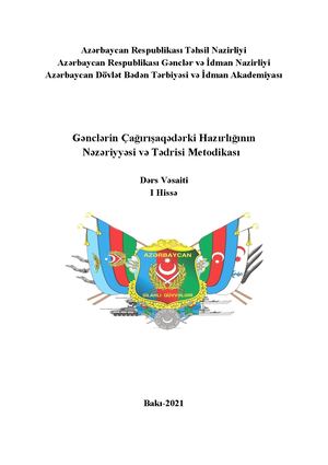 “Çağırışaqədərki hazırlığın nəzəriyyəsi və  tədrisi metodikası. ”Kitab Gch dərs vəsait 1 Ci Hissə