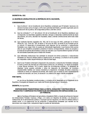 Disposicinoes Transitorias Ley Forestal