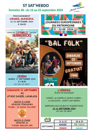 Semaine 38 Du 16 Au 22 Septembre 2024