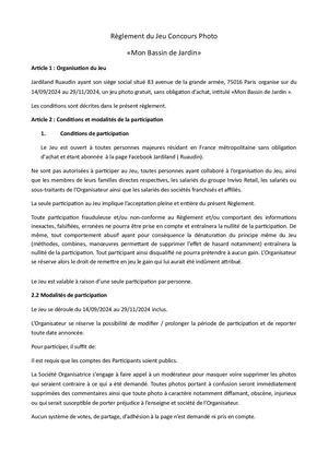 Réglement Jeu Concours Mon Beau Bassin Jardiland Ruaudin