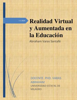 Realidad Virtual Y Aumentada En La Educación
