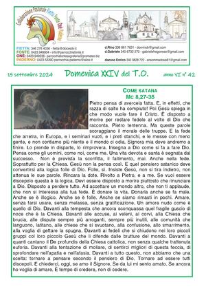 Xxiv Domenica Ordinaria 2024
