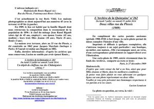 AMFAR A15 262 Deux villas rue du Plessis (1909)