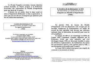 AMFAR A15 251 Enquête au Meuble d'Imprimerie (1945)