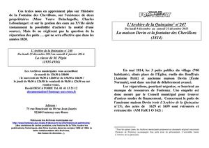 AMFAR A15 247 La maison Devin et la Fontaine des Chevillons (1814)