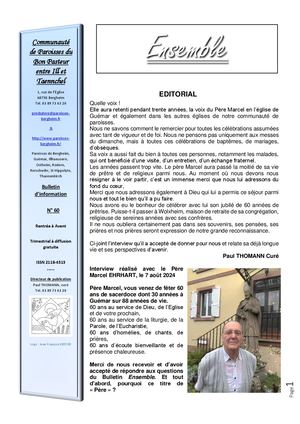 Bulletin N°60 Rentrée Avent 2024