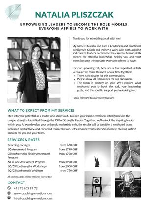 Rate Card Natalia Pliszczak