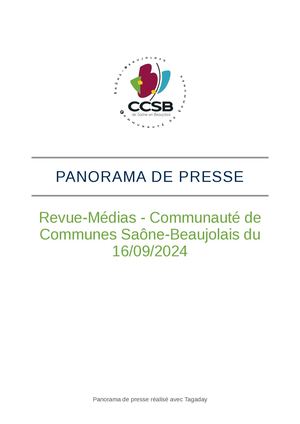 Revue de presse du 16 septembre 2024