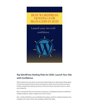 Best WordPress Hosting for Bloggers in 2025: Expert Reviews & Comparisons