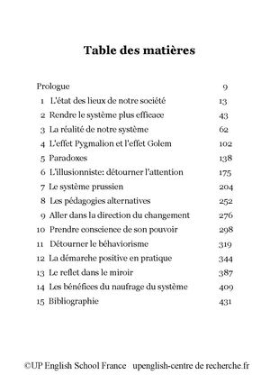 Table Des Matières, ©Up English School France