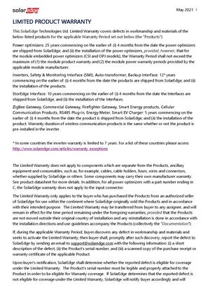 Solaredge Product Warranty