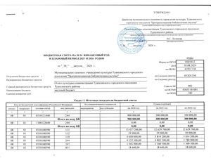 Бюджетная смета на 2024 финансовый год и плановый период 2025 и 2026 годов