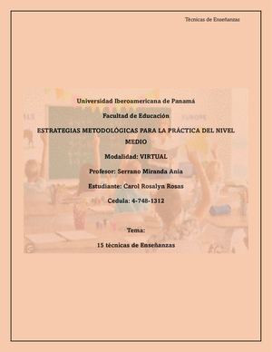 15 Tecnicas De Aprendisaje