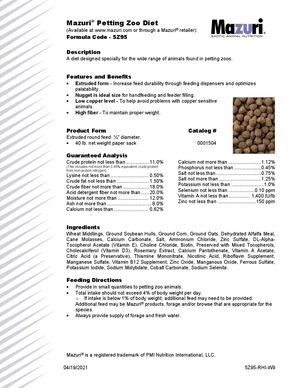 5Z95 Petting Zoo Diet