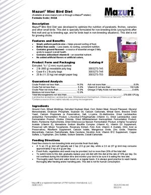 562A Mini Bird Diet