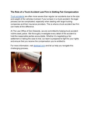 Calaméo - The Role Of A Truck Accident Law Firm In Getting Fair ...