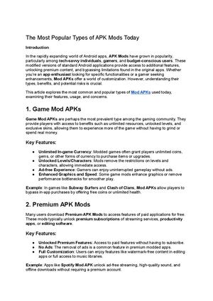 Kumpulan Jenis Mod Apk Terpopuler Saat Ini