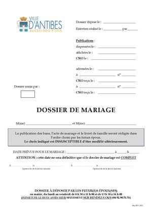 Dossier Mariage