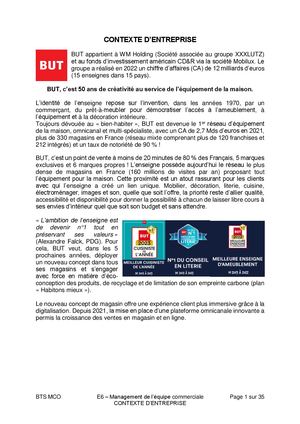 Bts Mco Contexte D Entreprise Mec E6 But Bergerac