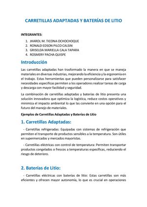 Zep-01 Carretillas Adaptadas Y Baterias De Litio