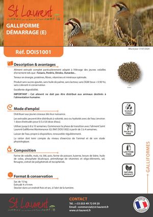 DOI51001 - FT Saint Laurent Galliformes Démarrage
