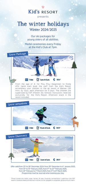 Formules Ski Hiver GB - Kid's Resort - Evian Resort 2021-2022