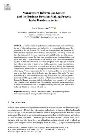 Management Information System  and the Business Decision-Making Process  in the Hardware Sector