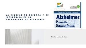 Amelia Lerma Soledad No Deseada Y Alzheimer