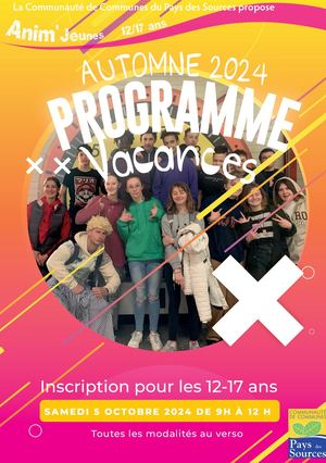 2024 Programme vacances Automne