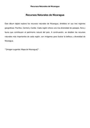 Recursos Naturales Nicaragua Extendido