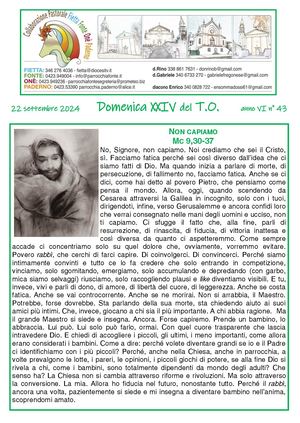 Xxv Domenica Ordinaria 2024