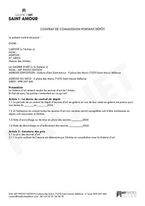 Contrat Type Galerie