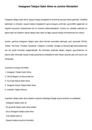 Instagram Takipçi Satın Al - Juntire.com