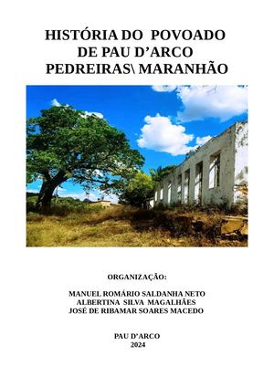 HISTÓRIA DO  POVOADO  DE PAU D’ARCO  PEDREIRAS\ MARANHÃO
