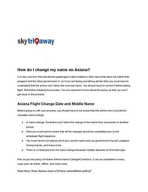 How Do I Change My Name On Asiana