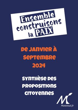 Ensemble, construisons la paix : synthèse des propositions citoyennes