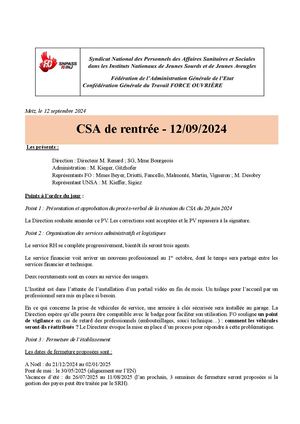 Compte Rendu Csa Injs Metz 12 09 24