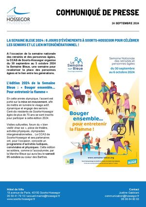 Communiqué de presse - Semaine Bleue 2024