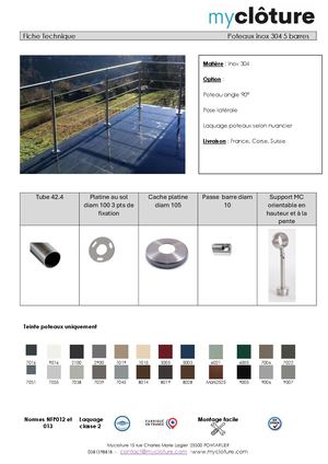 Poteaux Inox 5 Barres