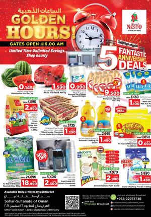 Nesto Hypermarket Sohar Fantastic 5th Anniversary Deals Offer Valid From 26th To 28th 2024