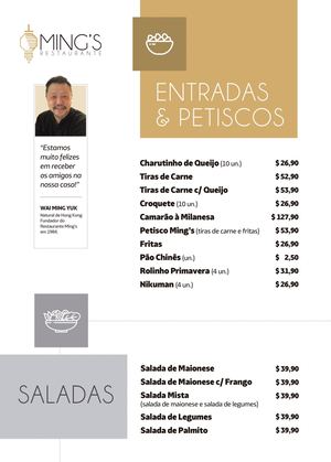 Restaurante Mings - Cardápio À La Carte