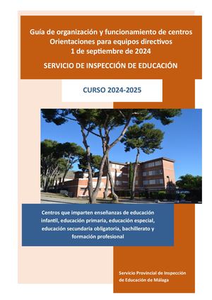 Guía De Organización Y Funcionamiento De Centros Curso 2024 2025 Solo Primaria
