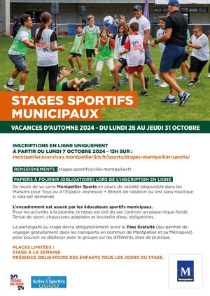 Stages sportifs municipauxautomne 2024